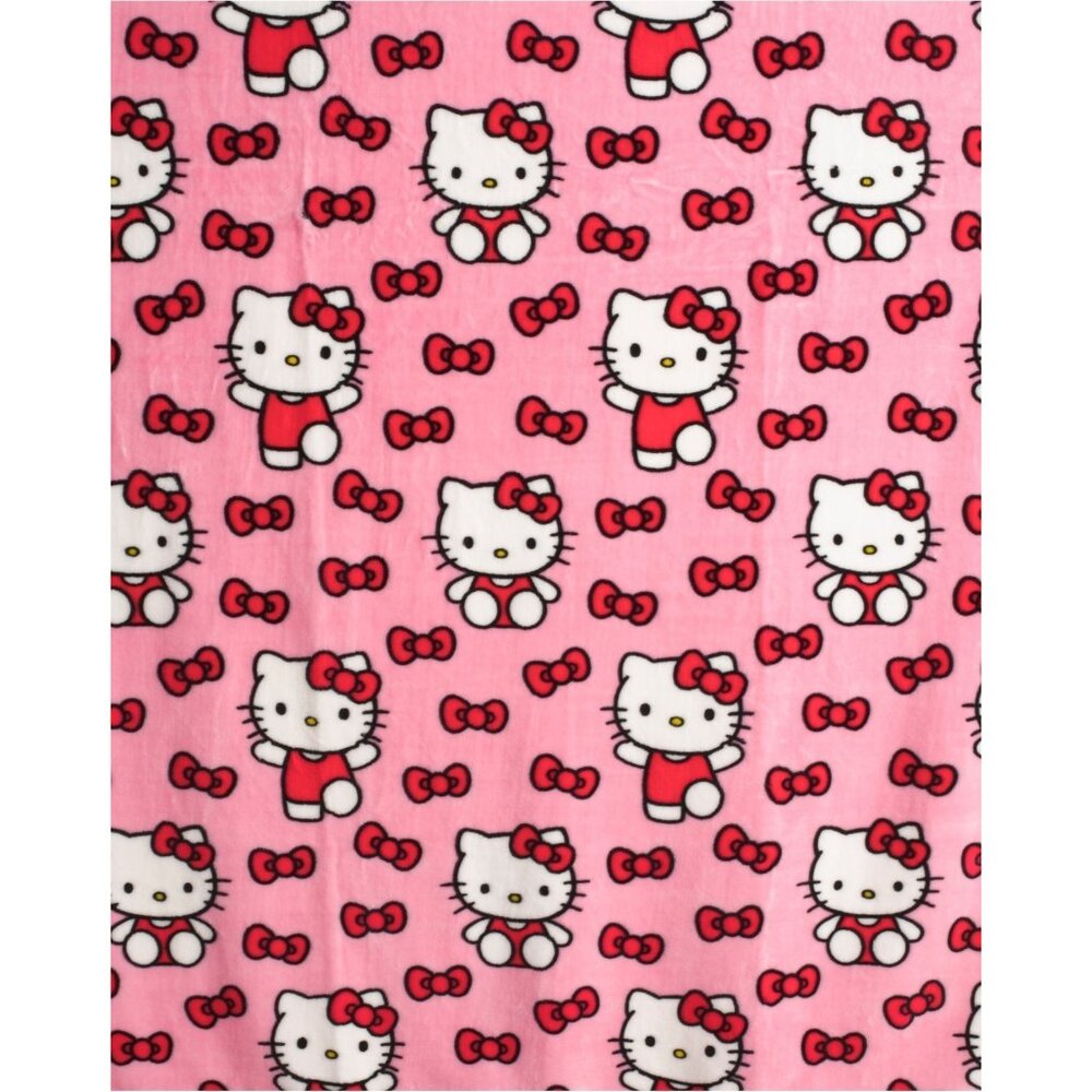 Authentic Hello Kitty Pink Plush Throw Blanket 60x70 Sanrio Soft Cozy Kawaii NEW - Picture 5 of 7